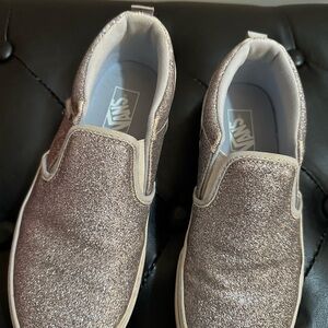 Girl Vans - size 3 - silver sparkles